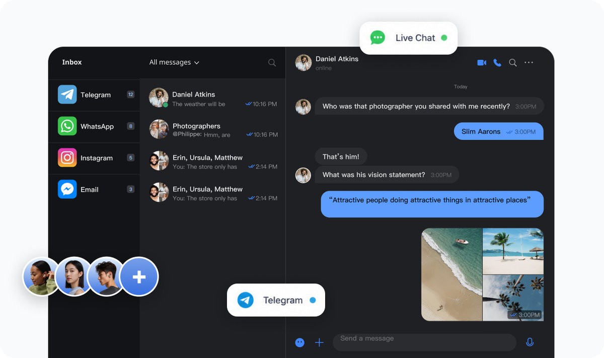 Knocket 统一收件箱:网页、Telegram、邮箱等渠道消息汇聚